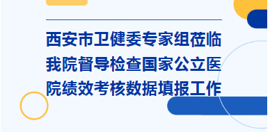 安全生产︱西安市卫健委专家组莅临我院督导检查国家公立医院绩效考核数据填报工作